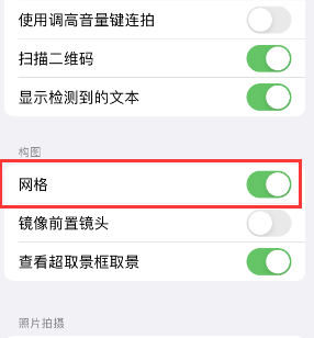 船山苹果手机维修网点分享iPhone如何开启九宫格构图功能 