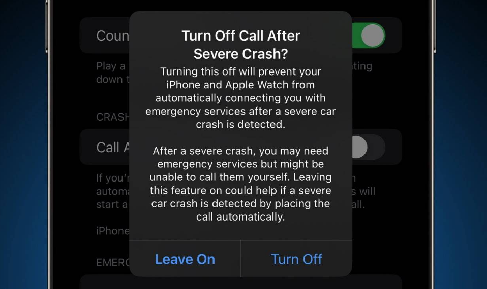 船山苹果14维修分享 iPhone 14 和 Apple Watch 上关闭崩溃检测 